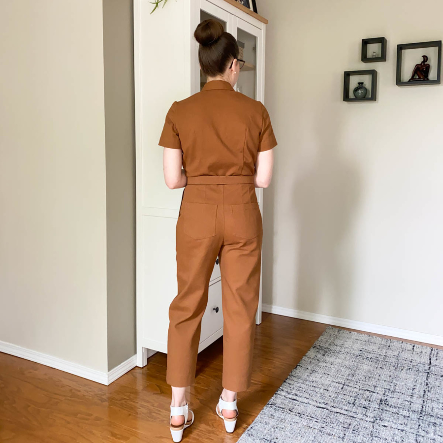 Back view of me in my Len Coveralls