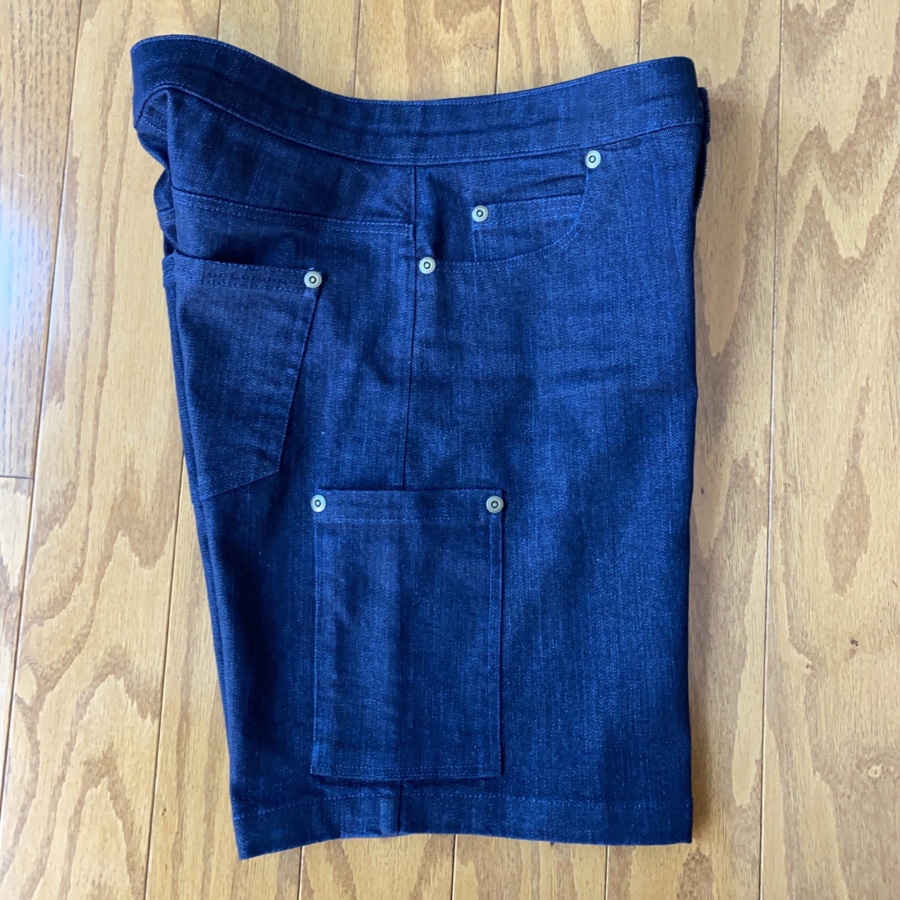 Ginger Jean shorts side view flat lay